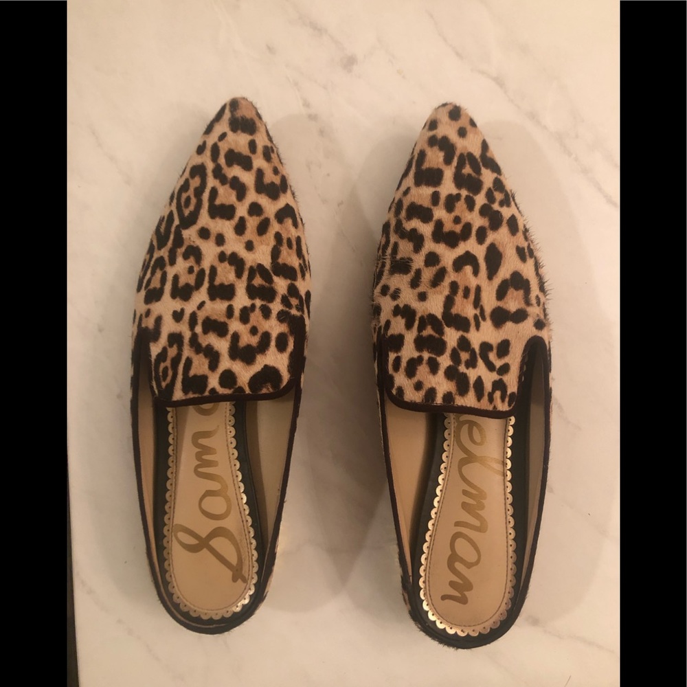 Sam Edelman pointy leopard mules